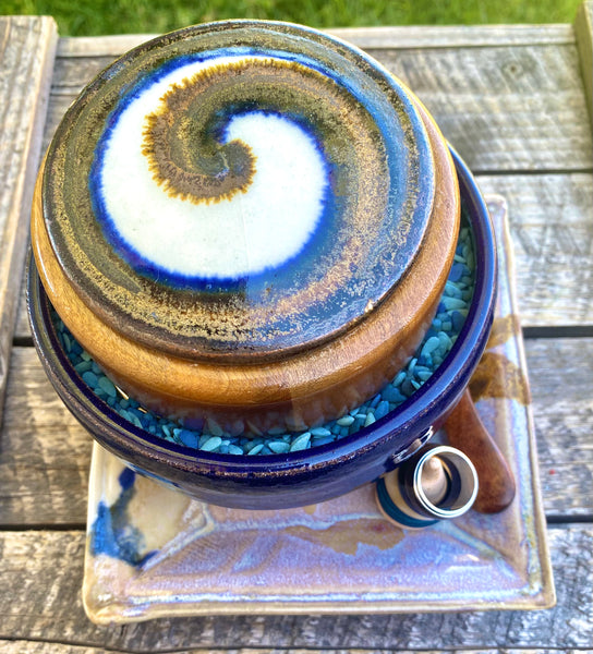 Terracotta Blue Swirl